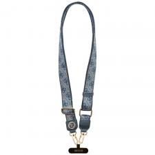 Snur telefon, Snur pentru carcase Guess CBDY 4G Tether Patch Strass Metal Logo, Albastru, lerato.ro