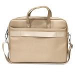 Geanta Guess Saffiano Triangle Logo compatibila cu laptop 16 inch, Bej 4 - lerato.ro