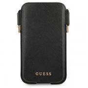 Geanta universala Guess Saffiano, compatibila cu dispozitive de maxim 6.7 inch, Negru