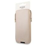 Geanta universala Guess Saffiano, compatibila cu dispozitive de maxim 6.1 inch, Gold 6 - lerato.ro