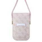 Geanta universala Guess 4G Metal Script Logo, 19 x 12.5 x 2 cm, 2 compartimente, Roz 3 - lerato.ro