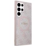 Carcasa Guess 4G Collection Leather Metal Logo cu MagSafe compatibil cu Samsung Galaxy S24 Ultra, Roz 5 - lerato.ro