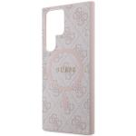Carcasa Guess 4G Collection Leather Metal Logo cu MagSafe compatibil cu Samsung Galaxy S24 Ultra, Roz 7 - lerato.ro
