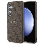 Carcasa Guess 4G Collection Leather Metal Logo cu MagSafe compatibil cu Samsung Galaxy S24 Plus, Maro 4 - lerato.ro