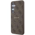 Carcasa Guess 4G Collection Leather Metal Logo cu MagSafe compatibil cu Samsung Galaxy S24 Plus, Maro 3 - lerato.ro