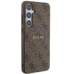 Carcasa Guess 4G Collection Leather Metal Logo cu MagSafe compatibil cu Samsung Galaxy S24 Plus, Maro 5 - lerato.ro