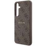 Carcasa Guess 4G Collection Leather Metal Logo cu MagSafe compatibil cu Samsung Galaxy S24 Plus, Maro 7 - lerato.ro