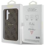 Carcasa Guess 4G Collection Leather Metal Logo cu MagSafe compatibil cu Samsung Galaxy S24 Plus, Maro 9 - lerato.ro
