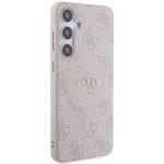 Carcasa Guess 4G Collection Leather Metal Logo cu MagSafe compatibil cu Samsung Galaxy S24 Plus, Roz 5 - lerato.ro