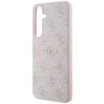 Carcasa Guess 4G Collection Leather Metal Logo cu MagSafe compatibil cu Samsung Galaxy S24 Plus, Roz 7 - lerato.ro