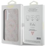 Carcasa Guess 4G Collection Leather Metal Logo cu MagSafe compatibil cu Samsung Galaxy S24 Plus, Roz 9 - lerato.ro