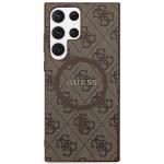 Carcasa Guess 4G Collection Leather Metal Logo cu MagSafe compatibil cu Samsung Galaxy S24 Ultra, Maro 2 - lerato.ro
