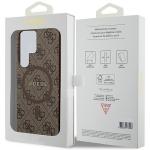 Carcasa Guess 4G Collection Leather Metal Logo cu MagSafe compatibil cu Samsung Galaxy S24 Ultra, Maro 9 - lerato.ro