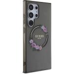 Carcasa Guess IML Flowers Wreath cu MagSafe compatibil cu Samsung Galaxy S24 Ultra, Negru 5 - lerato.ro