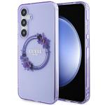Carcasa Guess IML Flowers Wreath cu MagSafe compatibil cu Samsung Galaxy S24 Plus, Mov 4 - lerato.ro