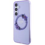 Carcasa Guess IML Flowers Wreath cu MagSafe compatibil cu Samsung Galaxy S24 Plus, Mov 3 - lerato.ro