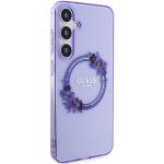 Carcasa Guess IML Flowers Wreath cu MagSafe compatibil cu Samsung Galaxy S24 Plus, Mov 5 - lerato.ro