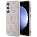 Carcasa Guess 4G Collection Leather Metal Logo cu MagSafe compatibil cu Samsung Galaxy S24, Roz 4 - lerato.ro