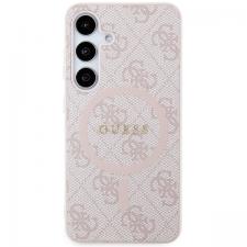 Carcasa Guess 4G Collection Leather Metal Logo cu MagSafe compatibil cu Samsung Galaxy S24, Roz