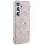Carcasa Guess 4G Collection Leather Metal Logo cu MagSafe compatibil cu Samsung Galaxy S24, Roz 5 - lerato.ro