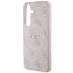 Carcasa Guess 4G Collection Leather Metal Logo cu MagSafe compatibil cu Samsung Galaxy S24, Roz 7 - lerato.ro