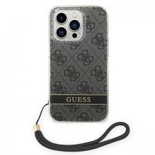 Carcasa Guess 4G Print Strap compatibila cu iPhone 14 Pro, Negru