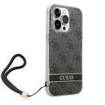 Carcasa Guess 4G Print Strap compatibila cu iPhone 14 Pro, Negru 4 - lerato.ro