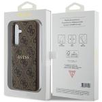 Carcasa Guess 4G Collection Leather Metal Logo cu MagSafe compatibil cu Samsung Galaxy S24, Maro 9 - lerato.ro