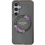 Carcasa Guess IML Flowers Wreath cu MagSafe compatibil cu Samsung Galaxy S24, Negru 2 - lerato.ro