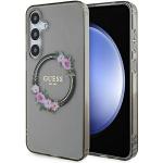 Carcasa Guess IML Flowers Wreath cu MagSafe compatibil cu Samsung Galaxy S24 Plus, Negru 4 - lerato.ro