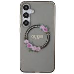Carcasa Guess IML Flowers Wreath cu MagSafe compatibil cu Samsung Galaxy S24 Plus, Negru 2 - lerato.ro