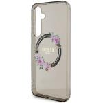 Carcasa Guess IML Flowers Wreath cu MagSafe compatibil cu Samsung Galaxy S24 Plus, Negru 7 - lerato.ro