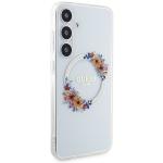 Carcasa Guess IML Flowers Wreath cu MagSafe compatibil cu Samsung Galaxy S24 Plus, Transparent 5 - lerato.ro