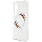 Carcasa Guess IML Flowers Wreath cu MagSafe compatibil cu Samsung Galaxy S24 Plus, Transparent 7 - lerato.ro