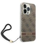Carcasa Guess 4G Print Strap compatibila cu iPhone 14 Pro, Maro 4 - lerato.ro