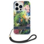 Carcasa Guess Flower Strap compatibila cu iPhone 14 Pro, Graphics 2 - lerato.ro