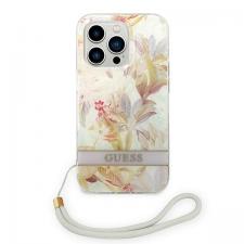 Carcasa Guess Flower Strap compatibila cu iPhone 14 Pro, Violet