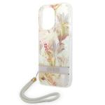 Carcasa Guess Flower Strap compatibila cu iPhone 14 Pro, Violet 6 - lerato.ro