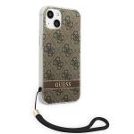 Carcasa Guess 4G Print Strap compatibila cu iPhone 14 Plus / 15 Plus, Maro 5 - lerato.ro