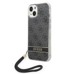 Carcasa Guess 4G Print Strap compatibila cu iPhone 14 Plus / 15 Plus, Negru 2 - lerato.ro