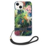 Carcasa Guess Flower Strap compatibila cu iPhone 14 Plus / 15 Plus, Graphics 2 - lerato.ro