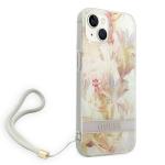 Carcasa Guess Flower Strap compatibila cu iPhone 14 Plus / 15 Plus, Violet 4 - lerato.ro