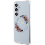 Carcasa Guess IML Flowers Wreath cu MagSafe compatibil cu Samsung Galaxy S24, Transparent 3 - lerato.ro