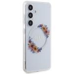 Carcasa Guess IML Flowers Wreath cu MagSafe compatibil cu Samsung Galaxy S24, Transparent 5 - lerato.ro