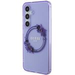 Carcasa Guess IML Flowers Wreath cu MagSafe compatibil cu Samsung Galaxy S24, Mov 3 - lerato.ro
