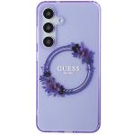 Carcasa Guess IML Flowers Wreath cu MagSafe compatibil cu Samsung Galaxy S24, Mov 2 - lerato.ro