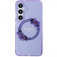 Carcasa Guess IML Flowers Wreath cu MagSafe compatibil cu Samsung Galaxy S24, Mov