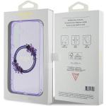 Carcasa Guess IML Flowers Wreath cu MagSafe compatibil cu Samsung Galaxy S24, Mov 9 - lerato.ro