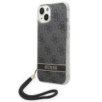 Carcasa Guess 4G Print Strap compatibila cu iPhone 13 / 14 / 15, Negru 2 - lerato.ro