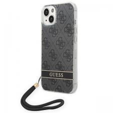 Huse si carcase iPhone 14, Carcasa Guess 4G Print Strap compatibila cu iPhone 13 / 14 / 15, Negru, lerato.ro